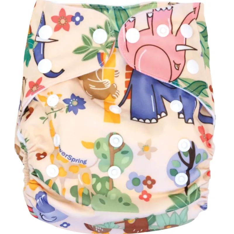 Babyco Reusable Cloth Nappy with 2 Microfibre Inserts Safari New