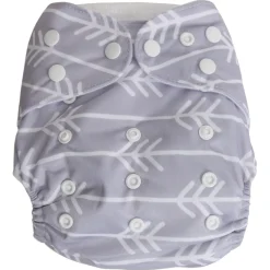Babyco Reusable Cloth Nappy with 2 Microfibre Inserts Grey White Arrow New