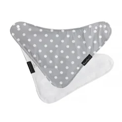 Mum 2 Mum bandana bib grey white dot Clearance