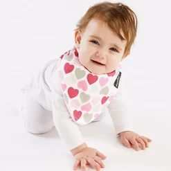 Mum 2 Mum bandana bib muted hearts pink Outlet