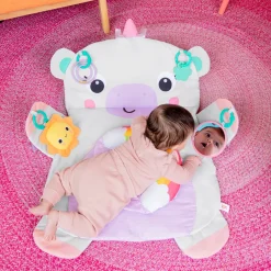 Bright Starts Tummy Time Prop & Play Mat Unicorn New