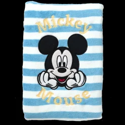 Mickey Mouse Disney Baby Blanket Blue Stripe Outlet