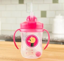 Dr Browns Baby's First Straw Cup with Handles 270ml Pink Discount