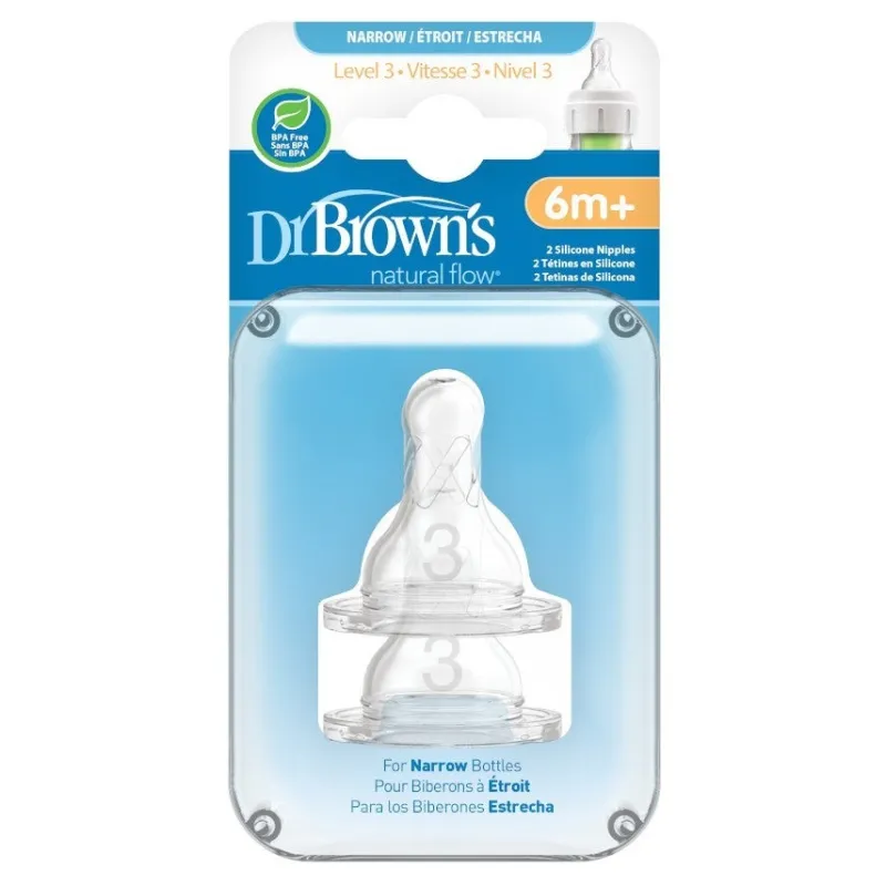 Dr Browns Dr Brown's Level 3 Narrow Neck Teats 2-Pack Outlet