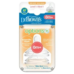 Dr Browns Dr Brown's Options+ Wide Neck Teat Level 1 2-Pack Discount