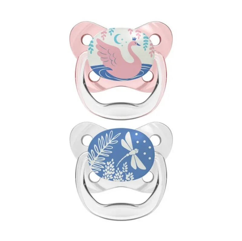 Dr Browns Dr Brown's PreVent Contoured Glow-in-the-Dark Pacifier 2-Pack 0-6m - Assorted Colours Discount