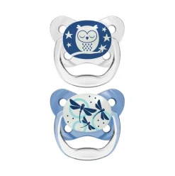 Dr Browns Dr Brown's PreVent Contoured Glow-in-the-Dark Pacifier 2-Pack 0-6m - Assorted Colours Discount