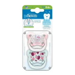 Dr Browns Dr Brown's PreVent Contoured Pacifier 2-Pack 0-6m Fashion