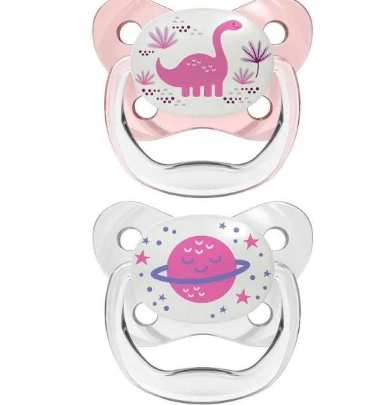 Dr Browns Dr Brown's PreVent Contoured Glow-in-the-Dark Pacifier 2-Pack 6-18m Outlet