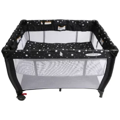 Babyco Edinburgh black stars portable cot w bas Discount