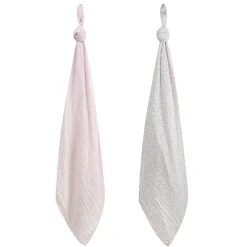 infancie 2-Pack Baby Muslin Blanket Pink Stripe/Flower IT5233 Fashion