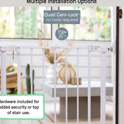 Ingenuity The Doorway 37W Series Baby Gate with Quad-Cam Lock White Clearance