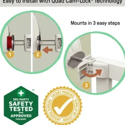 Ingenuity The Doorway 37W Series Baby Gate with Quad-Cam Lock White Clearance