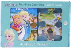 Disney Princess Little First Look & Find Frozen Book and Puzzle New