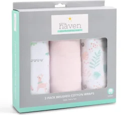 Little Haven Llama 3-Pack Brushed Cotton Wraps Hot
