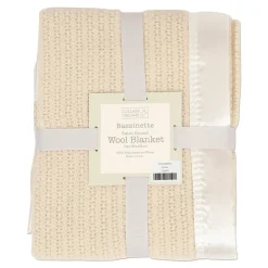 Lullaby Dreams 100% Wool Bassinet Blanket Cream Clearance