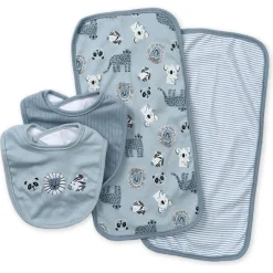 Lullaby Dreams Bib & Burp 4-Piece Set Blue New