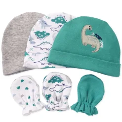 Lullaby Dreams Dinosaur 3 Beanies & 3 Mittens Set Clearance