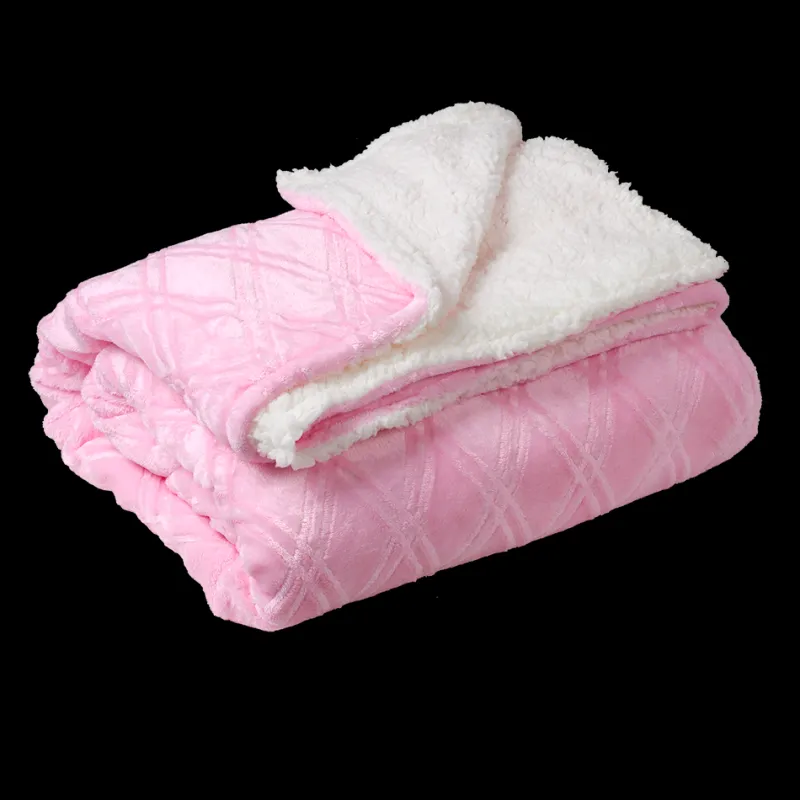 Lullaby Dreams Embossed Flannel with Sherpa Back Blanket Pink New