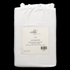 Lullaby Dreams Flannelette Cot Sheet Set White Discount