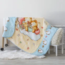 Lullaby Dreams Heavyweight Mink Cot Blanket Bears Blue Online