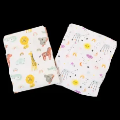 Lullaby Dreams 2-Pack Bassinette Fitted Sheets Wild Life Fashion