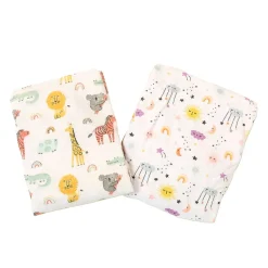 Lullaby Dreams 2-Pack Co Sleeper Fitted Sheets Wild Life Discount