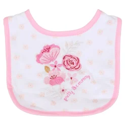 Lullaby Dreams Pink Flower Bib New