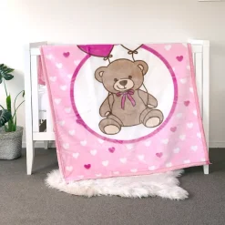 Lullaby Dreams Plush Mink Blanket Pink Hearts Discount