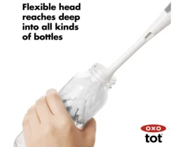 OXO Tot Bottle Brush with Detail Cleaner and Stand Gray Clearance