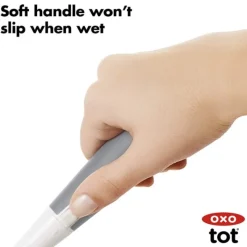 OXO Tot Bottle Brush with Detail Cleaner and Stand Gray Clearance