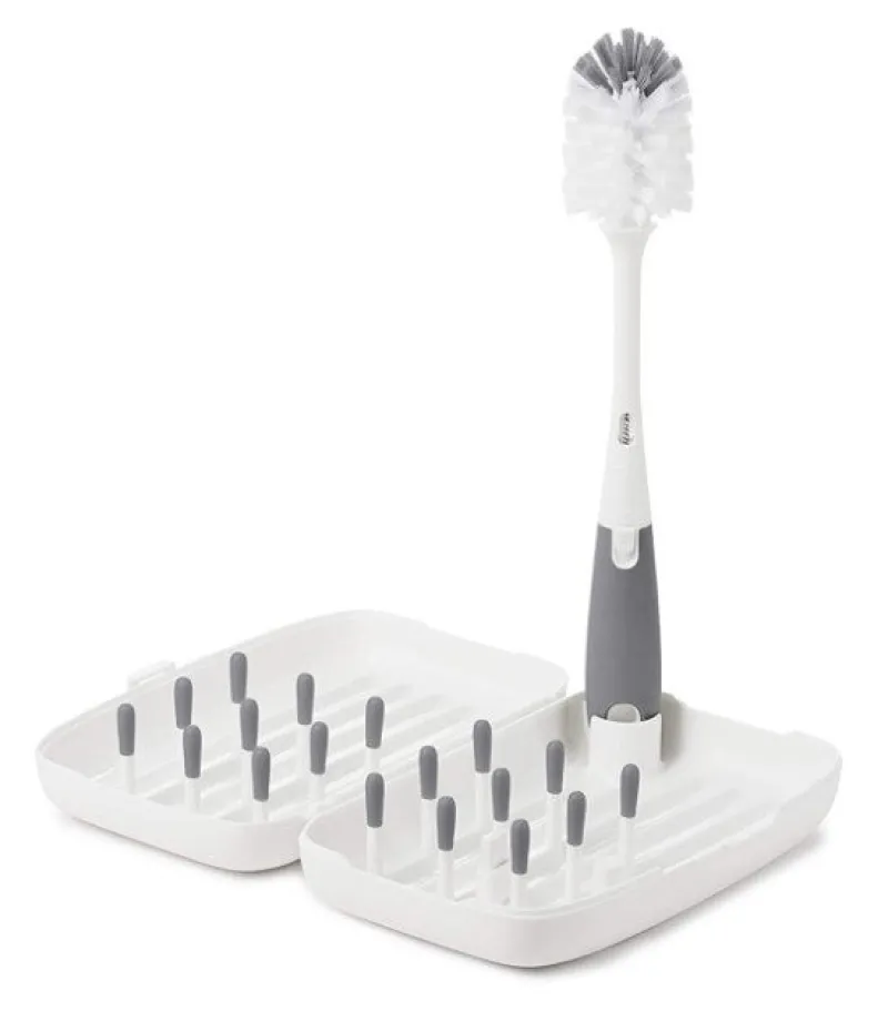 OXO Tot On-The-Go Drying Rack & Bottle Brush Gray Hot