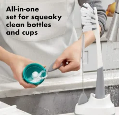 OXO Tot Water Bottle & Straw Cup Cleaning Set Grey Best