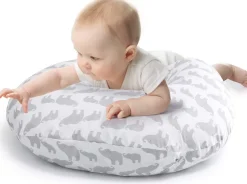 Peanutshell Grey Elephants Nursing Pillow New