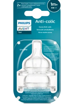 Philips Avent Anti-colic Teats 1m+ Slow Flow 2-Pack Hot