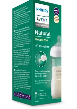 Philips Avent Natural Response Glass Bottle 240ml Single Hot