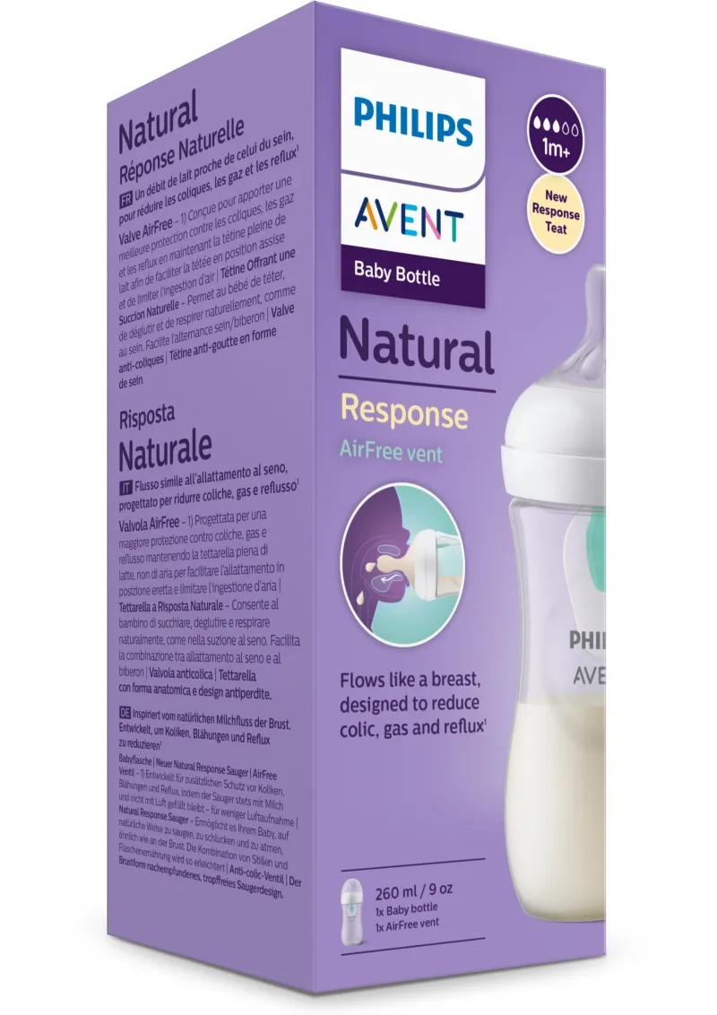 Philips Avent Natural Response Bottle AirFree Vent 260ml 1-Pack Hot
