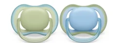 Philips Avent Ultra Air Plain Soother 2-Pack 0-6m - Assorted Colours Fashion