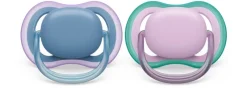 Philips Avent Ultra Air Plain Soother 2-Pack 6-18m -Assorted Colours Hot