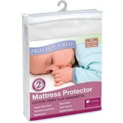 Protect A Bed Terry Flat Bassinette Mattress Protector with Elastic Straps Clearance