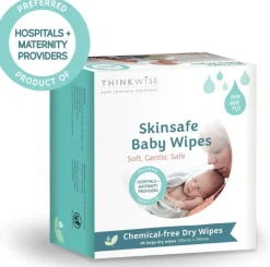 ThinkWise Purely Baby Dry Wipes Skinsafe Baby Wipes 50-Pack Discount