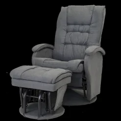 Nested Recliner Chair with Ottoman Dark Grey Sale
