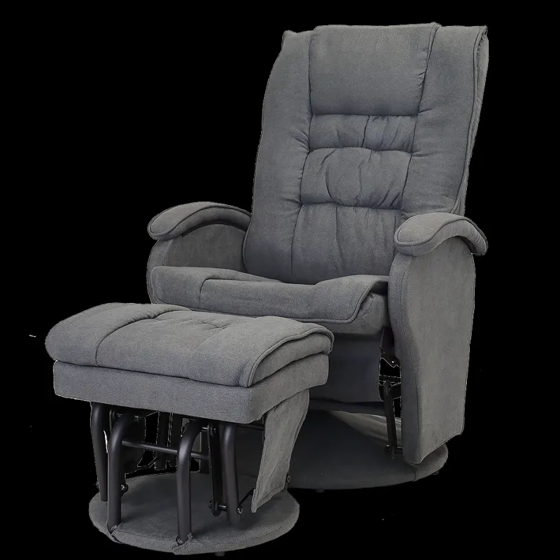 Nested Recliner Chair with Ottoman Dark Grey Sale
