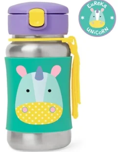 Skip Hop Stainless Steel Straw Bottle New