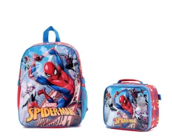 Marvel Spiderman Backpack with Cooler Lunch Bag Fashion