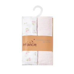 infancie t 2-Pack Baby Muslin Blanket Pink Stripe/Cherry IT5237 Best