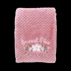 Lullaby Dreams t Embroidered Waffle Blanket Sweet Pea Pink Sale