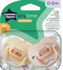 Tommee Tippee Closer To Nature Tommee Tippee Anytime Soothers 2-Pack 0-6m - Assorted Colours Outlet