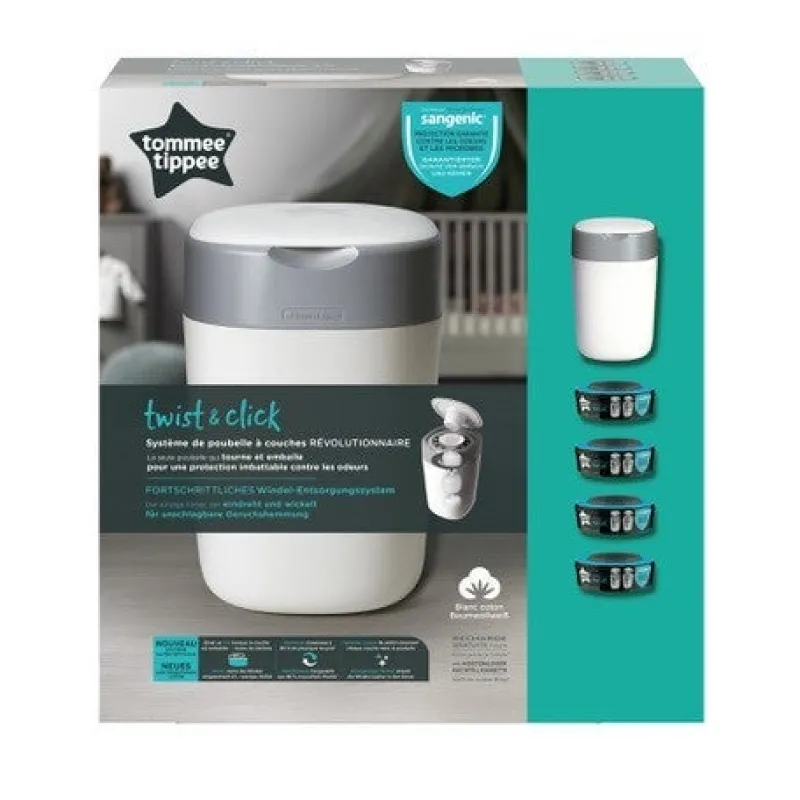 Sangenic Twist & Click Tommee Tippee Advanced Nappy Disposal System & Cassettes Sale