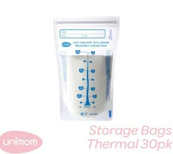 Unimom Thermal Sensor Breastmilk Storage Bags 210ml 30-Pack Hot